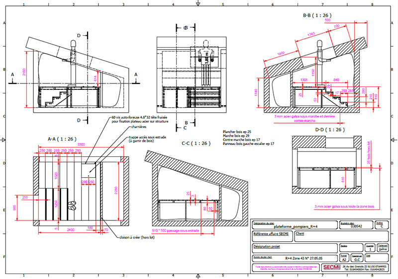 Plan Bureau études plateforme pompier - SECMI