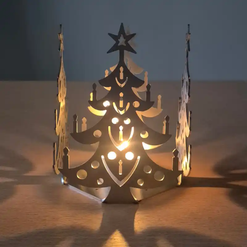 Bougeoir festif de Noël en inox – Épaisseur 1,5 mm – À plier soi-même – Image 7