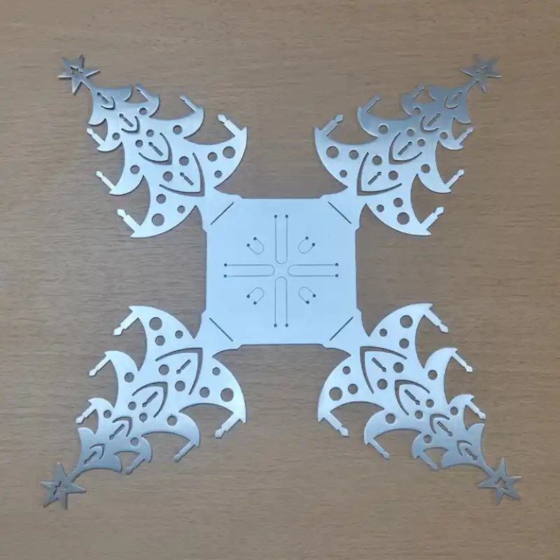 Bougeoir festif de Noël en inox – Épaisseur 1,5 mm – À plier soi-même – Image 2