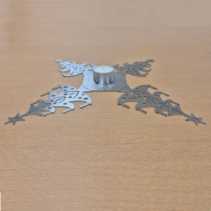 Bougeoir festif de Noël en inox – Épaisseur 1,5 mm – À plier soi-même – Image 5